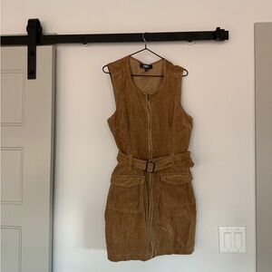 Rewash Tan Sleeveless Belted Mini Dress
